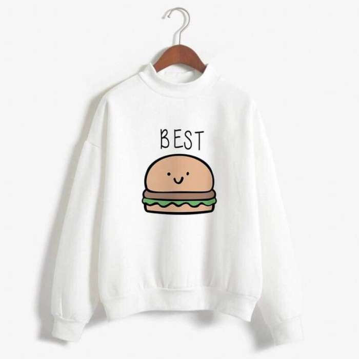 Best Burger Sweatshirt - AceCart Warm Hooded Sweatshirt in White