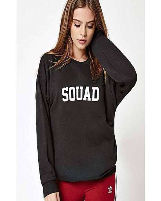 Black Squad Sweatshirt for womens - AceCart Warm Hooded Sweatshirt in Black