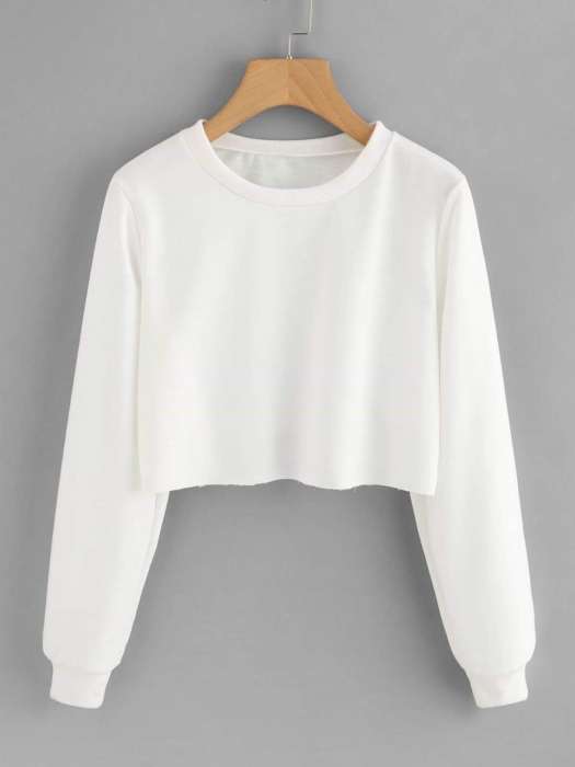 Cropped Sweatshirt White - AceCart Warm Hooded Sweatshirt in White