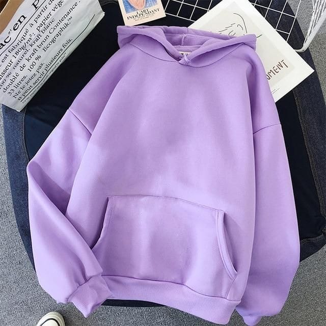 Purple Bratz Printed Fleece Full Sleeves Pull Over Hoodie For Women