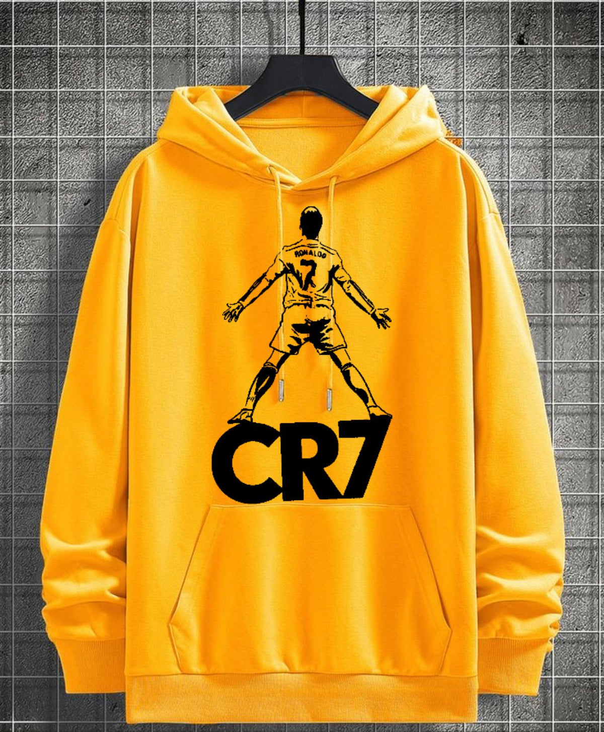 Cr7 Cristiano Ronaldo Printed Fleece Full Sleeves Pull Over Hoodie For Men & Boys