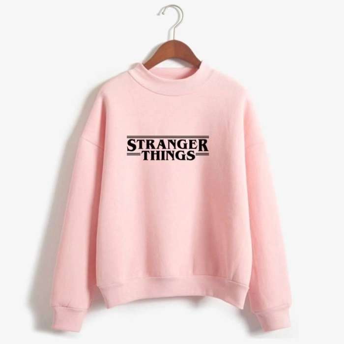 Stranger Things Sweatshirt 384 - AceCart Warm Hooded Sweatshirt in Pink