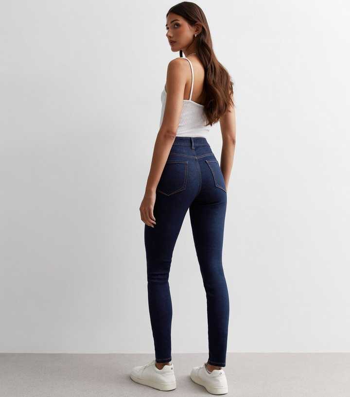 Blue Mid Rise Skinny Jeans