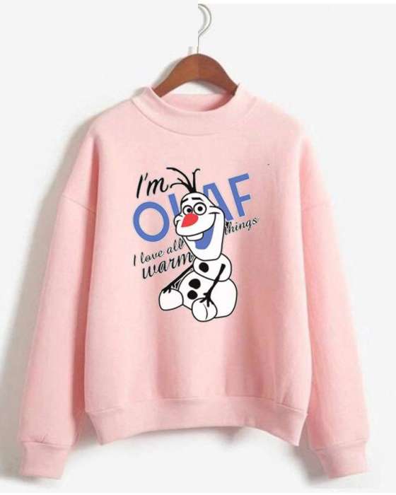 PINK OLAF SWEATSHIRT FOR womens - AceCart Warm Hooded Sweatshirt in Pink