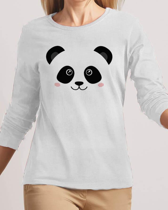 Panda New Fashion White High Printed Design High Quality T-shirt - Front View - AceCart