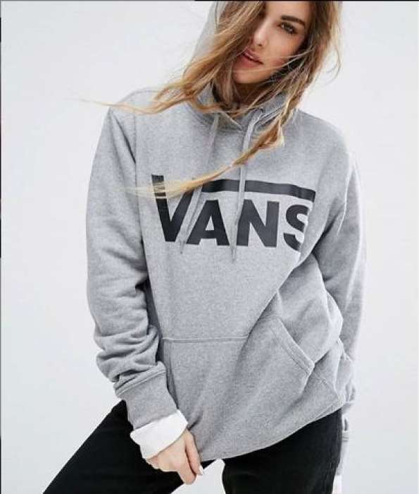 VANS Hoodie for womens - AceCart Warm Hooded Sweatshirt in Grey