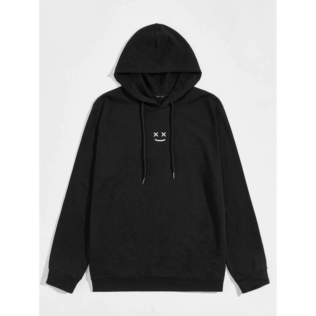 Marshmallow Black Fleece Full Sleeves Pull Over Hoodie