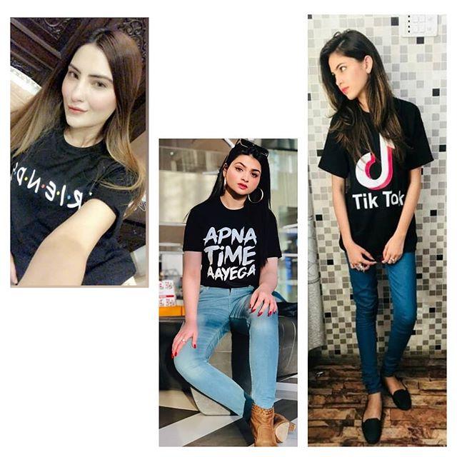 Pack of 3 - Black Friends Black Apna Time Ayega and Black Tik Tok Printed T-Shirt - Front View - AceCart