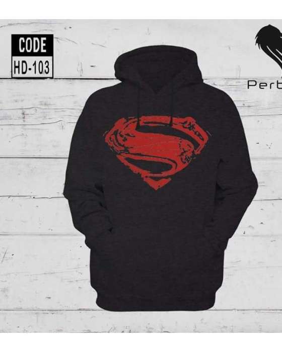 Black superman hoodie for womens both - AceCart Warm Hooded Sweatshirt in Black