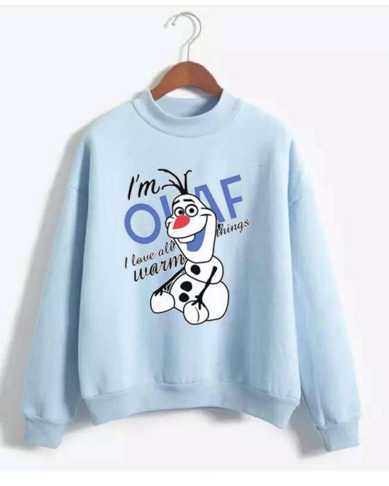 LIGHT BLUE OLAF SWEATSHIRT FOR womens - AceCart Warm Hooded Sweatshirt in Blue