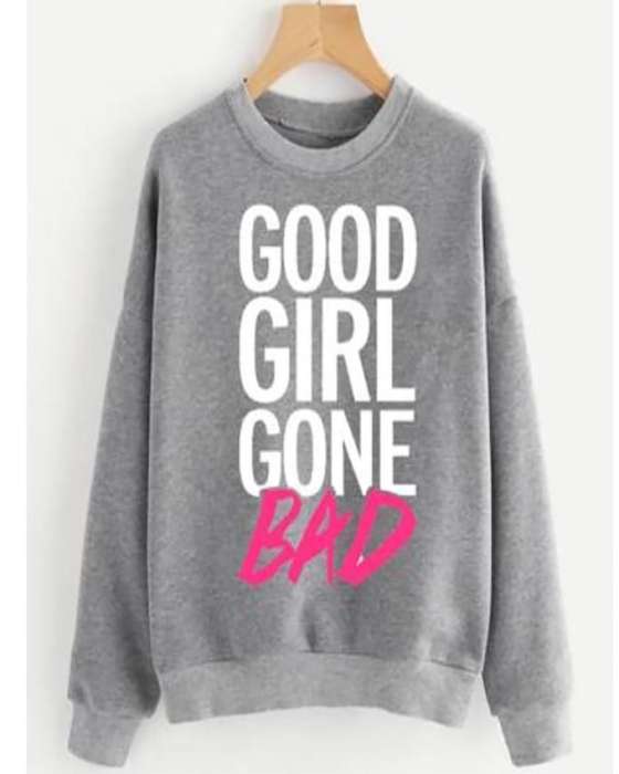 GOOD GONE BAD Sweat Shirt For womens - AceCart Warm Hooded Sweatshirt in Grey