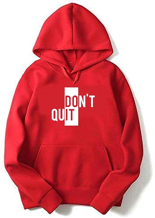 Don’t Quit Printed Winter Fleece Hoodie for Men