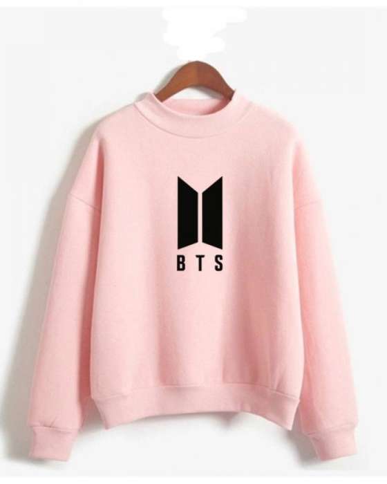 Sweatshirt Pink Bts - AceCart Warm Hooded Sweatshirt in Pink