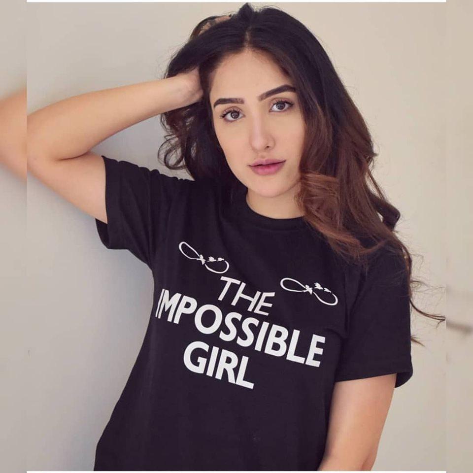 Black The Impossible Girl Cotton Printed T-shirt For Womens - Front View - AceCart