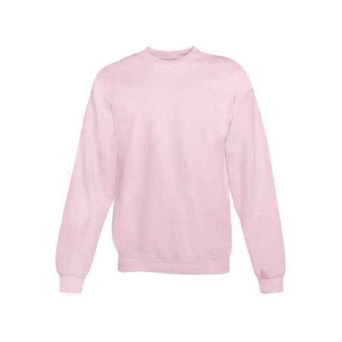 Pink Round Neck Plain Sweatshirt Fabric Fleece 674 - AceCart Warm Hooded Sweatshirt in Pink