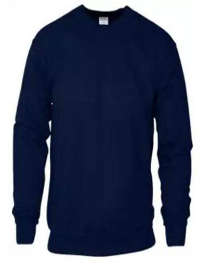 Navy Blue Plain Winter Cotton Sweat Shirt For Men