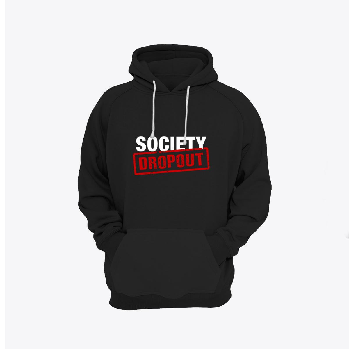 Society Dropout Printed Fleece Full Sleeves Pull Over Hoodie For Women