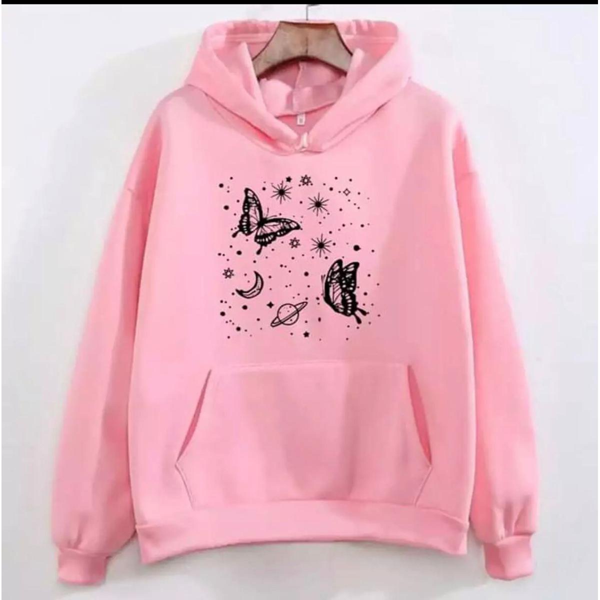 New Hoodie Design Printed Fleece Winter Hoodie for Woman and Girls Pullover Comfortable Wear all Colors