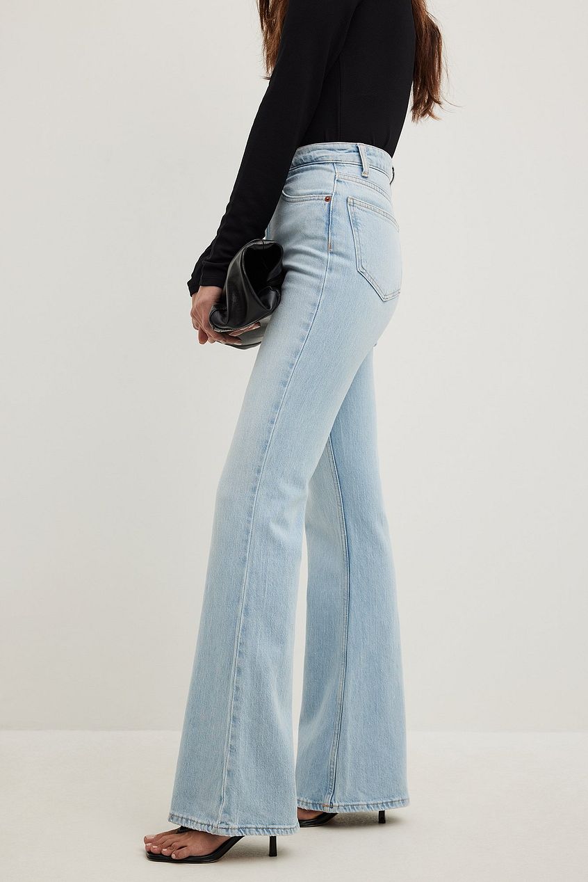 Flared High Waist Jeans For Womens