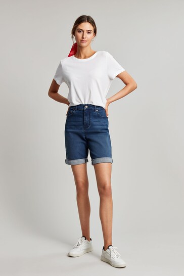 Blue Shirley Long Denim Shorts For Women